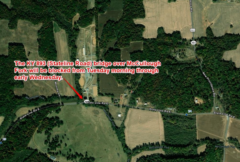 Bridge on State Line Road to be blocked on Tuesday.