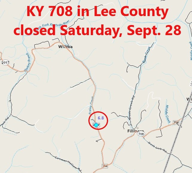 KY 2017 Lee County closure