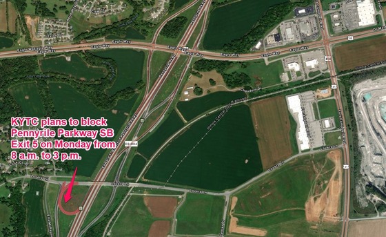 Pennyrile Parkway SB Exit 5 to be blocked on Monday