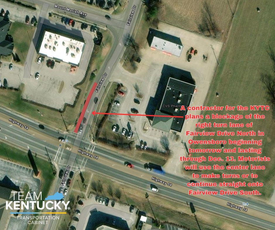 Blockage planned on Fairview Drive North in Owensboro