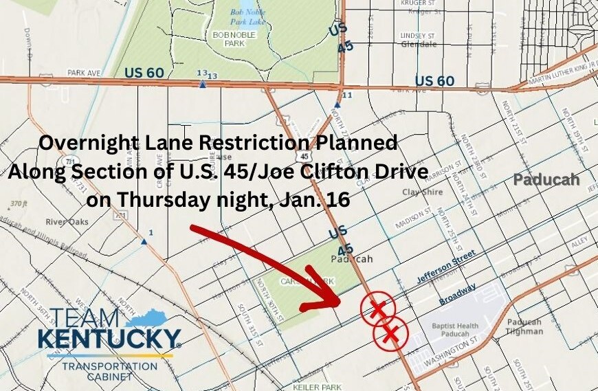 Paducah Water repair on Joe Clifton Drive Paducah