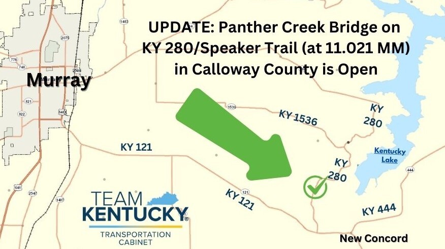 Panther Creek Bridge Open Calloway County