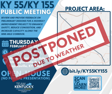 KY 55/KY 155 Postponed Public Meeting Graphic