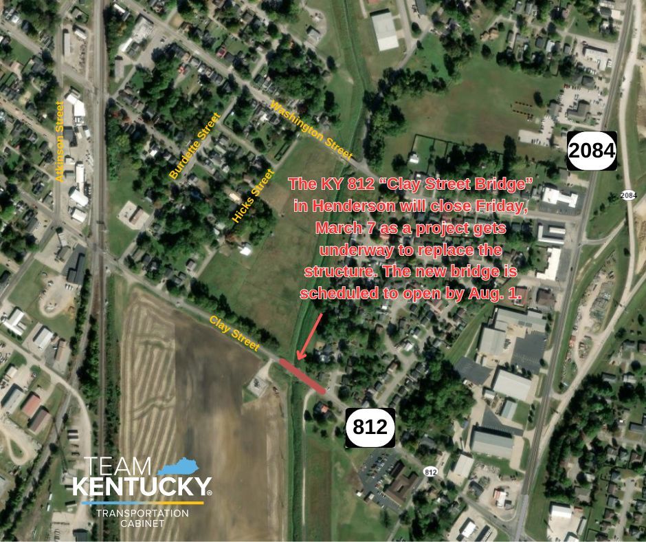 Henderson's Clay Street Bridge to close on Friday for full replacement