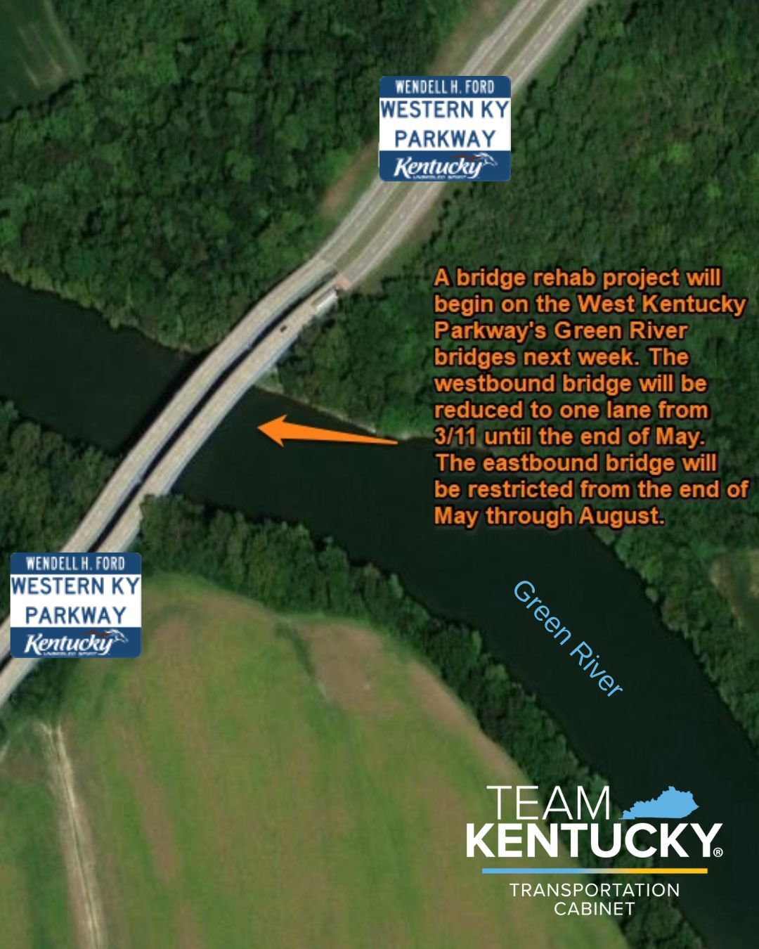 Extended Lane Reduction Planned on WK Green River Bridges