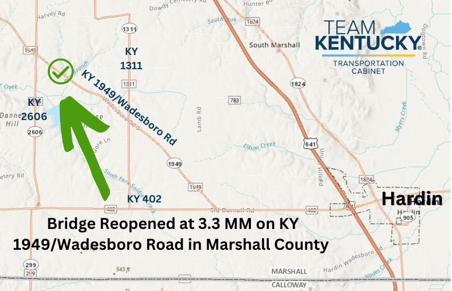 Marshall County Ky 1949 bridge reopened