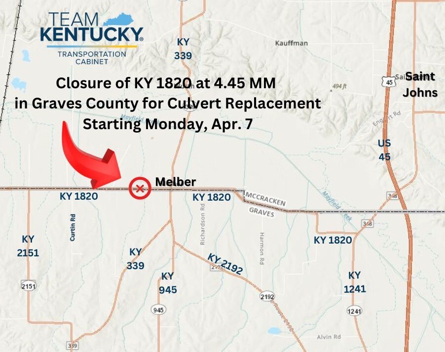 Ky 1820 culvert replacement Graves County
