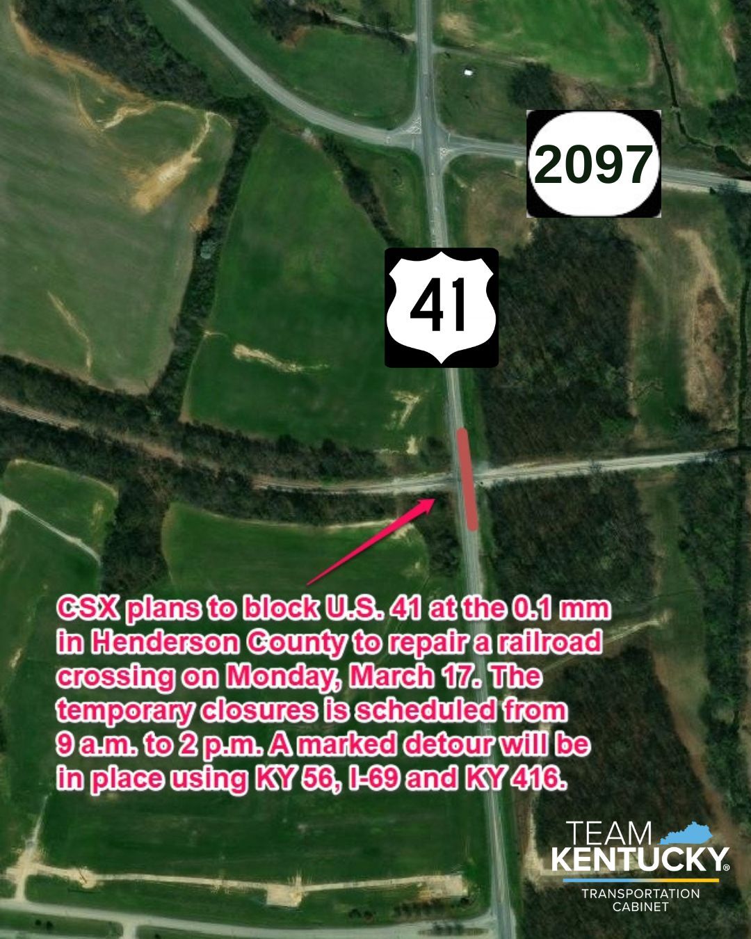 CSX to block US 41 on Monday