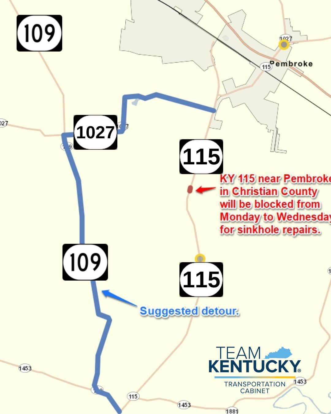 KY 115 sinkhole repair