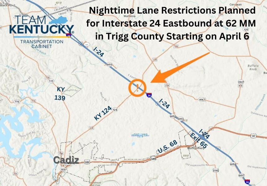 Trigg County Nighttime Work I24 EB-Cerulean Road Overpass