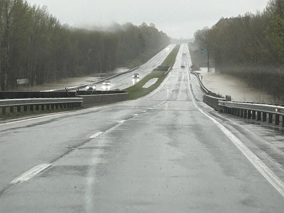 Flood waters near I-69