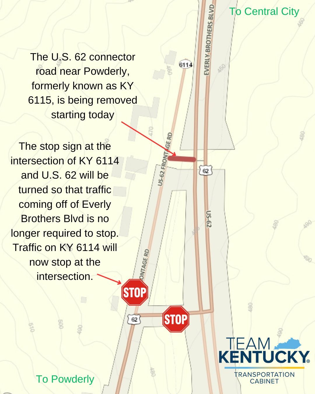 Traffic changes to U.S. 62 in Powderly