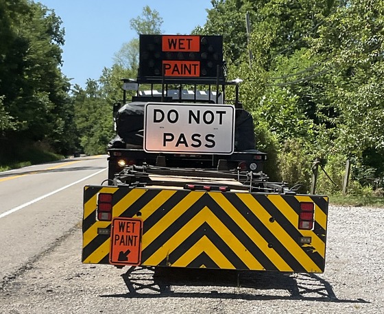 Striping Truck from 2024 Districtwide Striping Project