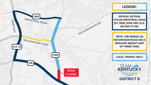 KY 536 Detour Map