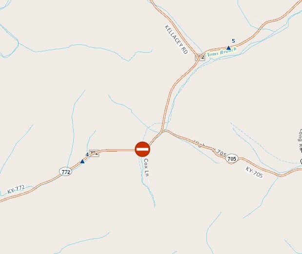 KY 772 closure at MP 4.3