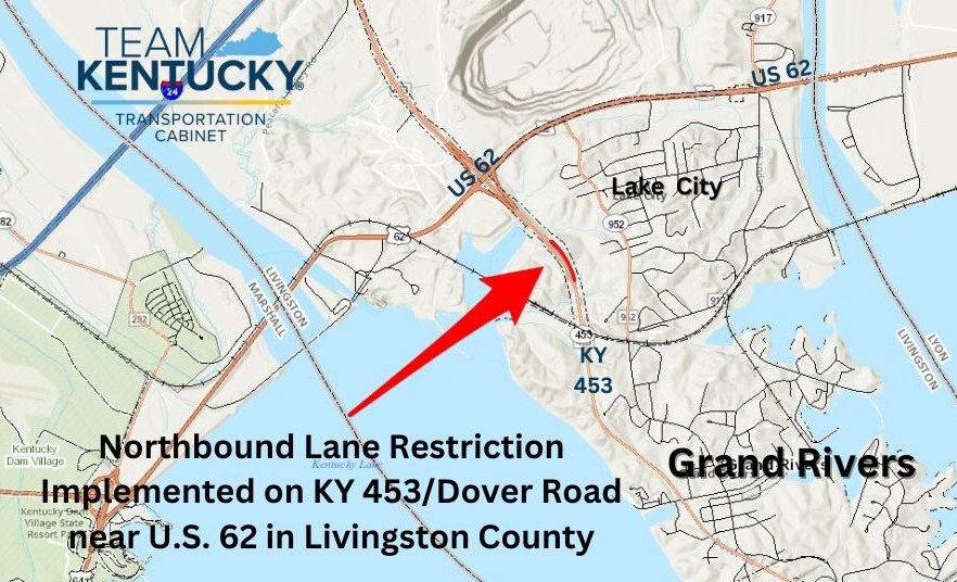 Livingston County KY 453 lane restriction