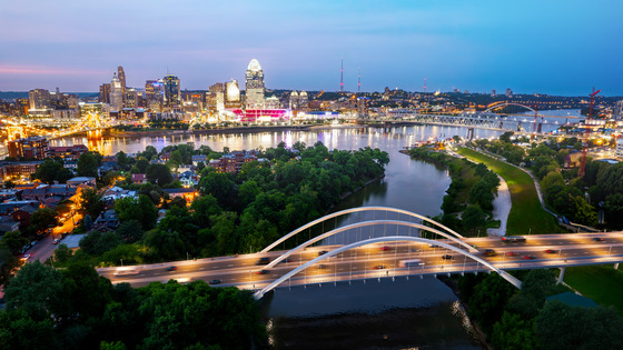 Ky 8 Licking River Bridge view of downtown