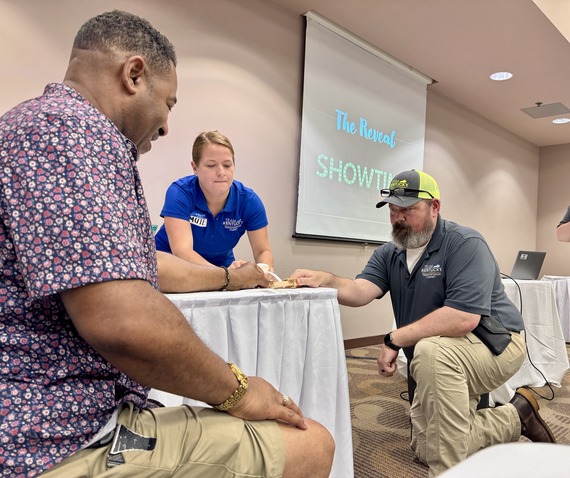 KEEN engineers perform a unique activity with a catapult