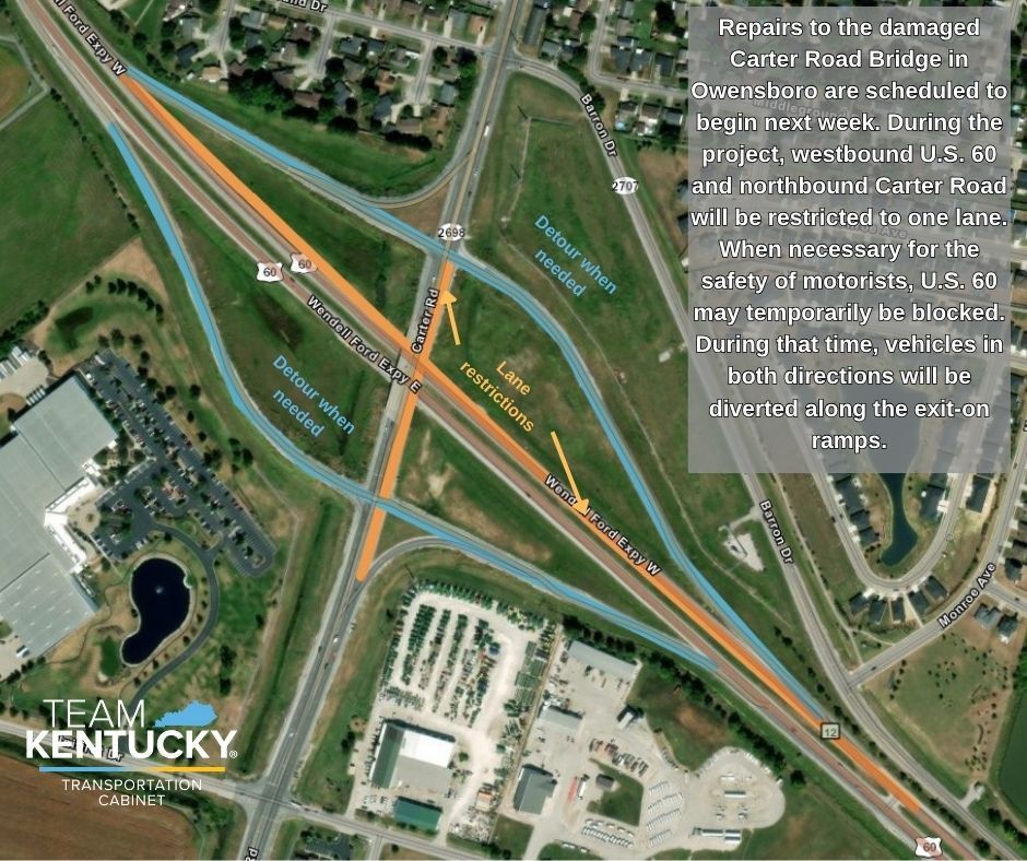 Carter Road Bridge repairs scheduled to begin next week