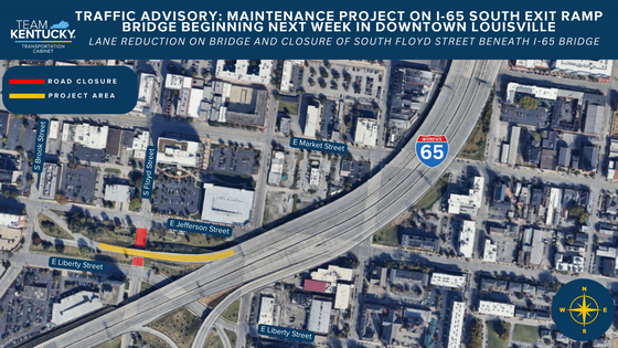 08252025 I-65 South Exit Bridge Maintenance Project Map - JEFFERSON