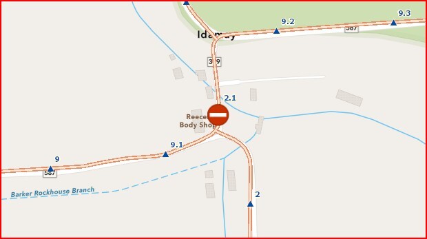KY 399/KY 587 closure at Idamay