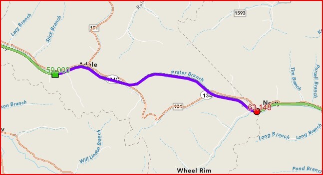 Mountain Parkway lane closures in Morgan County
