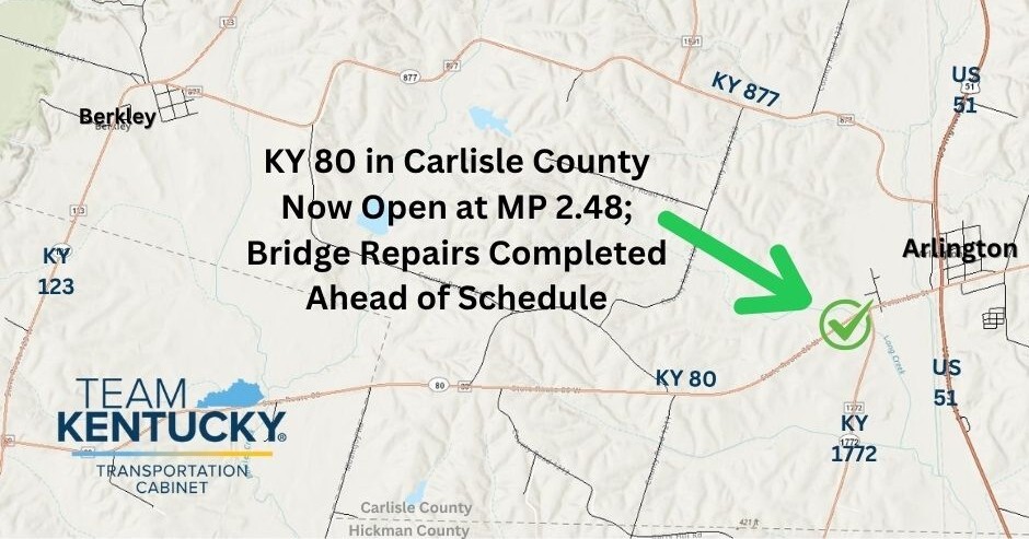 MAP of KY 80 Near Arlington (Carlisle Co.)