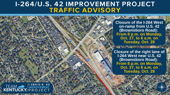 10272025 I-264 U.S. 42 Improvement Project - Traffic Advisory 
