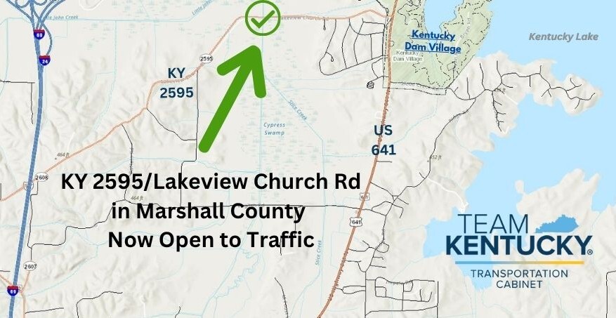 MAP of KY 2595 in Marshall County
