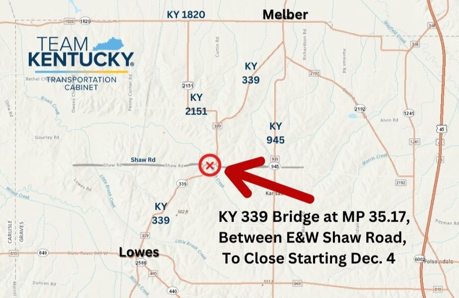 MAP of KY 339 in Graves County