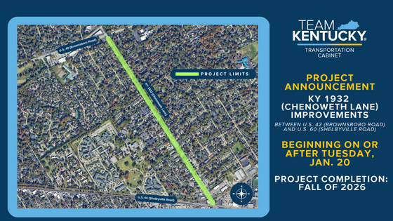 KY 1932 (Chenoweth Lane) Project Announcement Graphic - LOUISVILLE