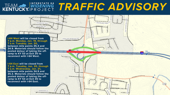 I-64 Widening Overnight Closures - SHELBY