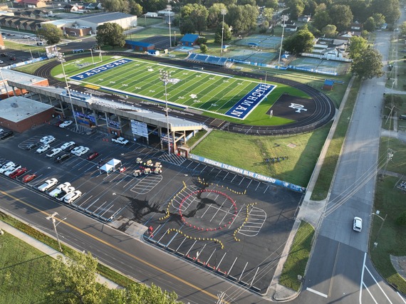 Aerial view of high school