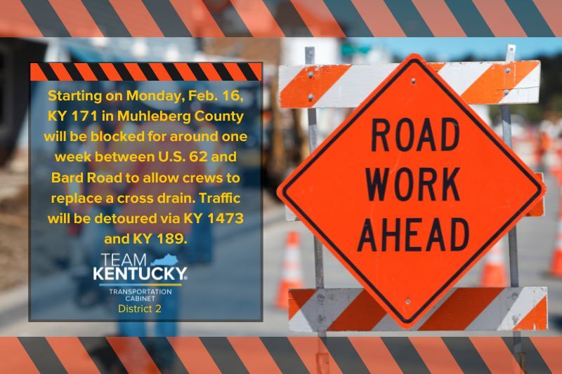 Temporary Road Closure Planned on KY 171 in Muhlenberg Next Week