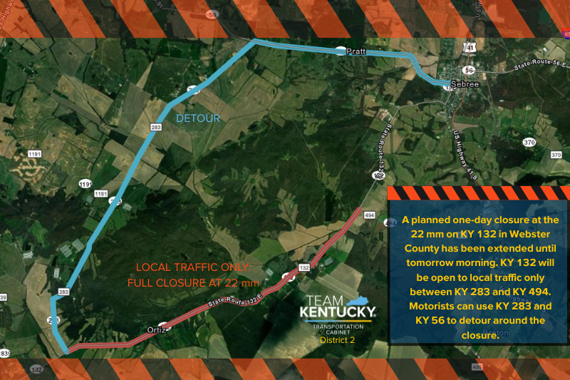 KY 132 to be blocked over night