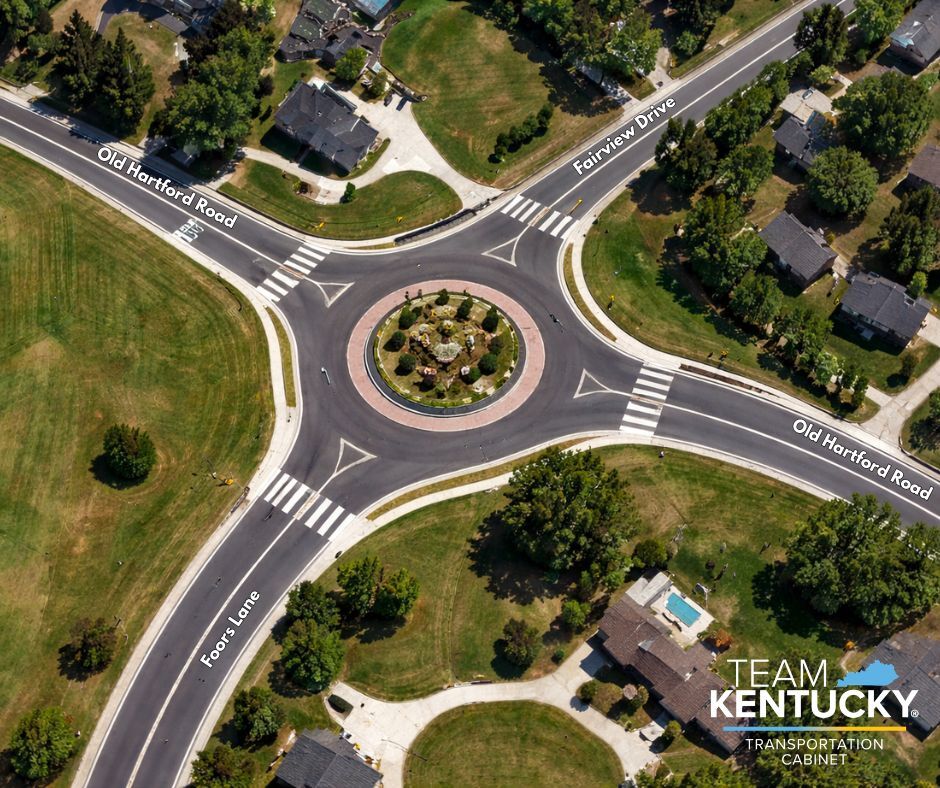 Rendering of new Rounabout at Old Hartford Road, Fairview Drive and Foors Lane