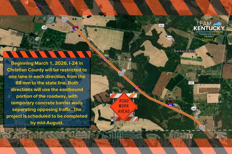 Roadwork coming to I-24 in Christian County