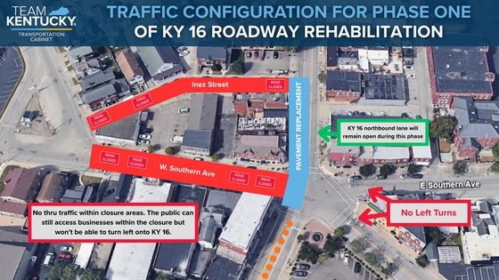 KY 16 Pavement Rehab Traffic Configuration Phase One