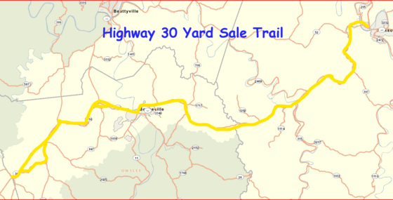 KY 30 Yard Sale map