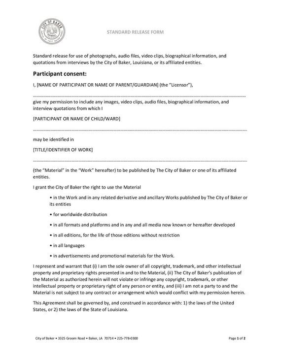 release form page 1