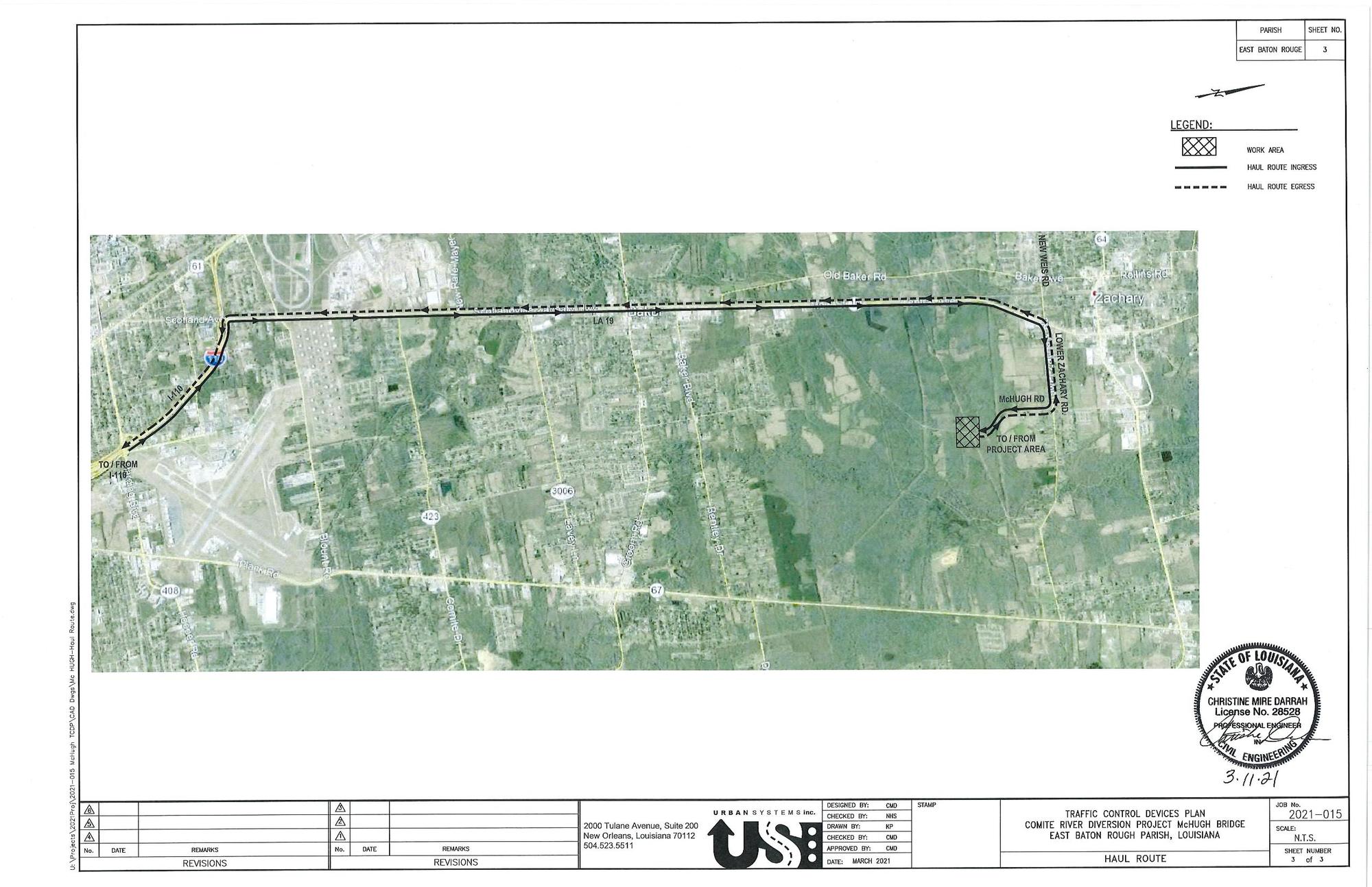 McHugh Road Bridge Diversion Canal Detour