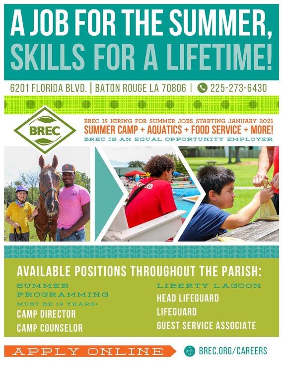 BREC Summer Camps and Summer Camp Job Positions