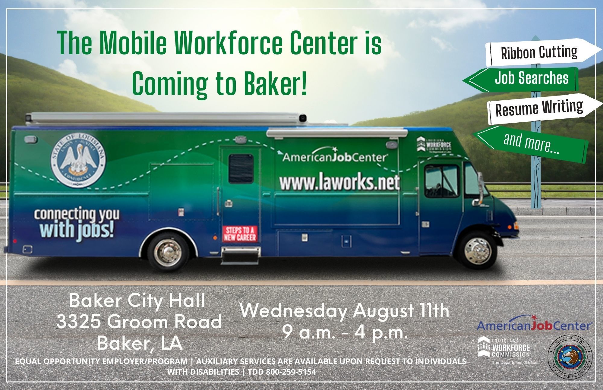 The Mobile Workforce Center and an OPH Vaccination Site will be Coming