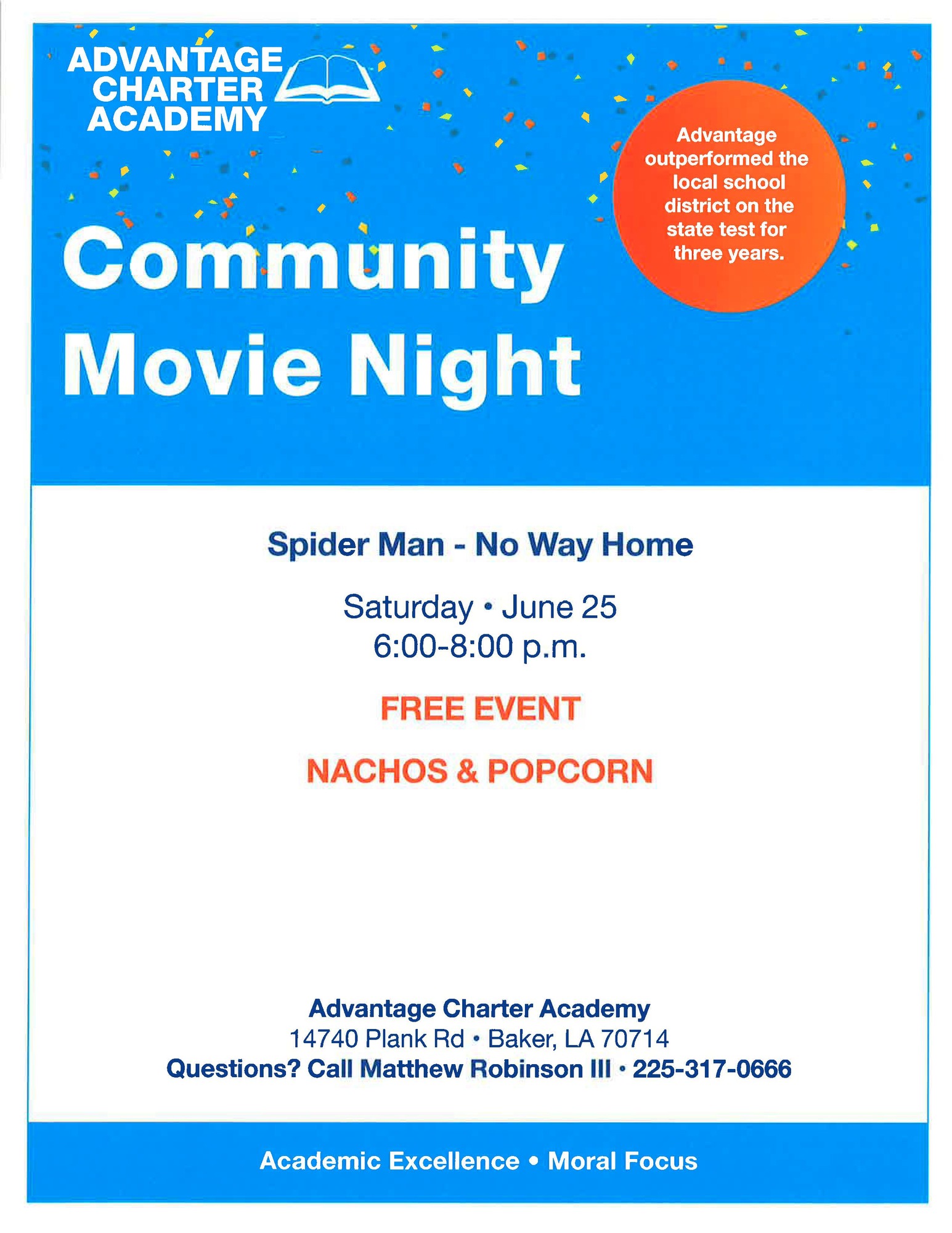 Advantage Charter Academy's Community Movie Night, June 25, 2022