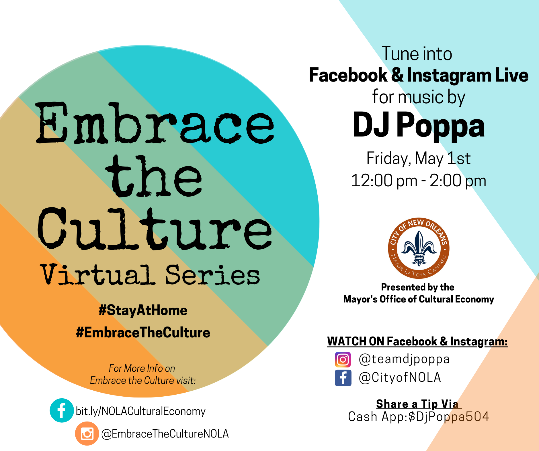 Embrace the Culture DJ Poppa Flyer May 1st