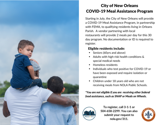 COVID-19 meal assistance father w/sons