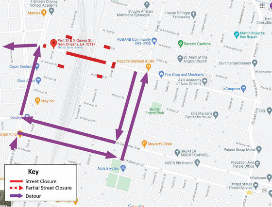 Traffic Advisory: Temporary Closure of the North Galvez Bridge for ...