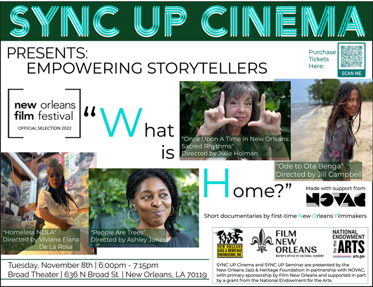 NOVAC and Film New Orleans present SYNC UP Cinema: Empowering Storytellers