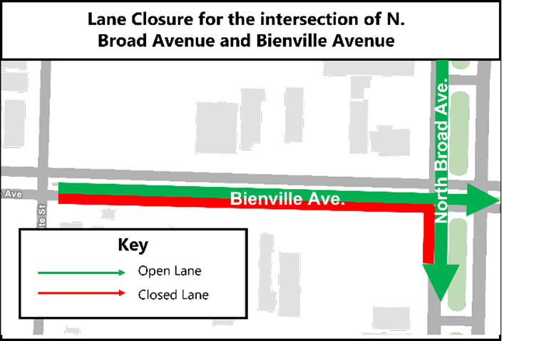 North Broad and Bienville Lane Closure