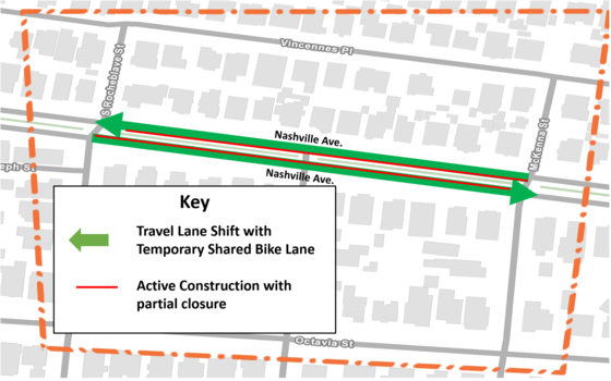 Nashville Avenue Lane Shift